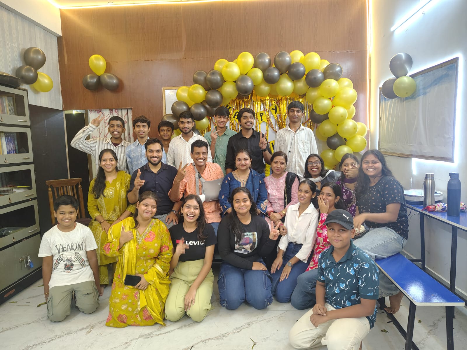 Pratived Classes students and teachers at an institute celebration